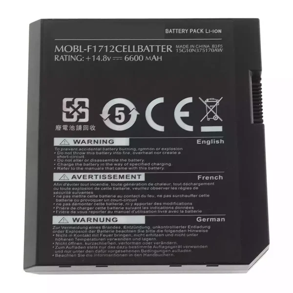 ノートパソコン バッテリー 対応 [DELL]デル Alienware M17x L062056 MOBL-F1712CELL