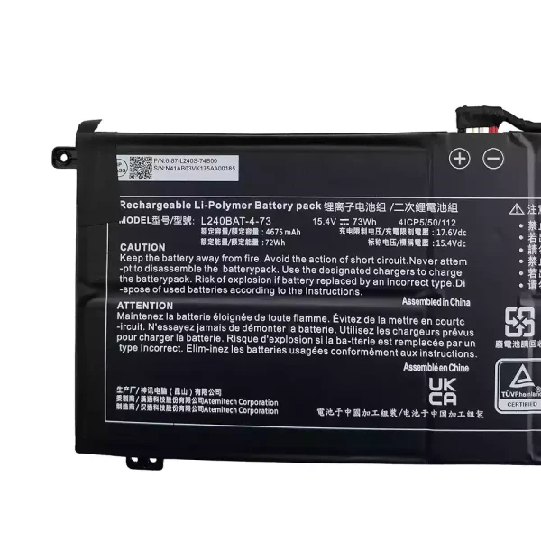 ノートパソコン バッテリー 対応 L240BAT-4-73 - 画像 (3)
