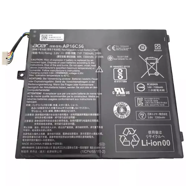 ノートパソコン バッテリー 対応 [ACER]エイサー AP16C56