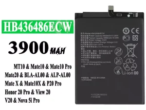 互換 バッテリー HB436486ECW 対応 HUAWEI Mate 10/Mate 10 Pro/Mate 10X/Mate 20/P20 Pro/P20 Pro Leather Limited Edition/Honor 20 Pro/Honor View 20/Honor V20/Nova 5i Pro/Nova 5z
