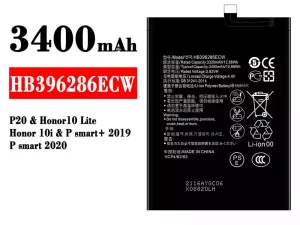 互換 バッテリー HB396286ECW 対応 HUAWEI P20 / Honor 10 Lite / Honor 10i / P smart+ 2019 / P smart 2020