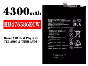 互換 バッテリー HB476586ECW 対応 HUAWEI Honor X10 5G / Play 4 5G