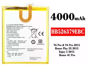 互換 バッテリー HB526379EBC 対応 HUAWEI Y6 Pro 2015 / Honor Play 5X 2015 / Enjoy 5 2015 / Honor 4C Pro
