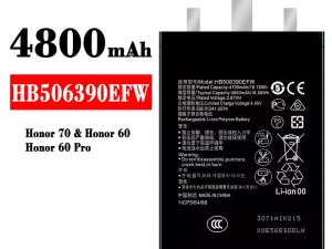 互換 バッテリー HB506390EFW 対応 HUAWEI Honor 70 / Honor 60 / Honor 60 Pro