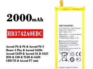 互換 バッテリー HB3742A0EBC 対応 HUAWEI P6 / P6 S / Honor 4 Play / G6 / P7 mini