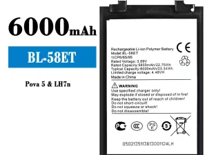 互換 バッテリー BL-58ET 対応 Tecno Pova 5
