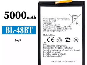 互換 バッテリー BL-48BT 対応 Tecno Pop 5