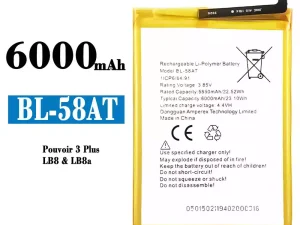 互換 バッテリー BL-58AT 対応 Tecno Pouvoir 3 Plus