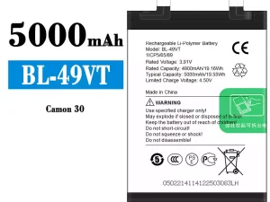 互換 バッテリー BL-49VT 対応 Tecno Camon 30