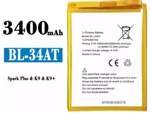 互換 バッテリー BL-34AT 対応 Tecno Spark Plus / K9 / K9+