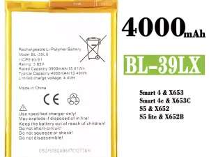 互換 バッテリー BL-39LX 対応 Infinix Smart 4 / Smart 4c  / S5 / S5 lite