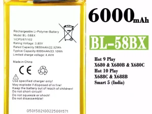 互換 バッテリー BL-58BX 対応 Infinix Hot 9 Play /Hot 10 Play