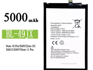 互換 バッテリー BL-49JX 対応 Infinix Note 10 Pro / Note 11 Pro / Zero 5G