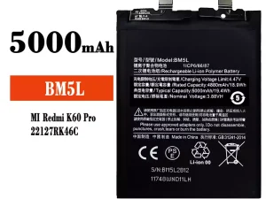 互換 バッテリー BM5L 対応 Xiaomi Redmi K60 Pro