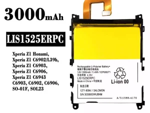互換 バッテリー LIS1525ERPC 対応 Sony Xperia Z1 Honami, Xperia Z1 C6902 C6903 C6906 C6943 SO-01F SOL23