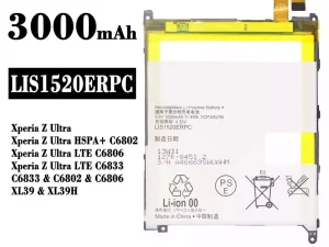 互換 バッテリー LIS1520ERPC 対応 Sony Xperia Z Ultra / Xperia Z Ultra HSPA+ C6802 / Xperia Z Ultra LTE C6806 / Xperia Z Ultra LTE C6833