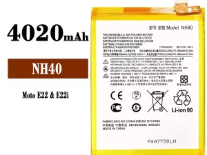 互換 バッテリー NH40 対応 Motorola MOTO E22 / E22i