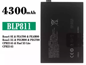 互換 バッテリー BLP811 対応 OPPO Reno 4 SE / Reno 5 5G / Find X3 Lite