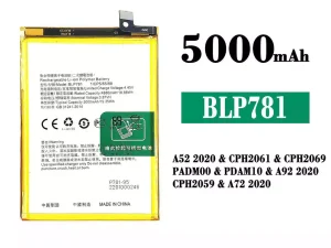 互換 バッテリー BLP781 対応 OPPO A52 2020 / A72 2020 / A92 2020