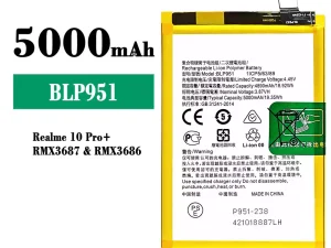 互換 バッテリー BLP951 対応 OPPO Realme 10 Pro+