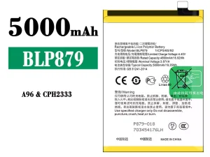 互換 バッテリー BLP879 対応 OPPO A96