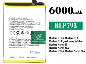 互換 バッテリー BLP793 対応 OPPO Realme C15 / Realme C12 / Realme C25 / Realme Narzo 20 / Realme Narzo 30A / Realme Narzo 50A
