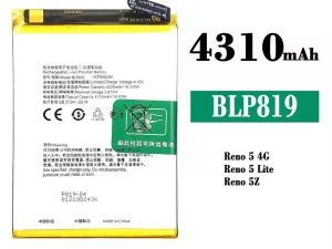 互換 バッテリー BLP819 対応 OPPO Reno 5 4G /Reno 6 4G /F19 Pro Plus /Reno 5 Lite /Reno 5Z