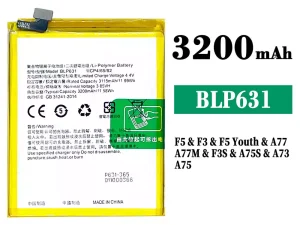 互換 バッテリー BLP631 対応 OPPO F5 / F5 Plus / F5 Youth / A73 / F3 / A77 / A75