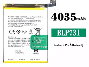 互換 バッテリー BLP731 対応 OPPO Realme 5 Pro /Realme Q
