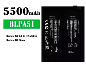 互換 バッテリー BLPA51 対応 OPPO Realme GT 6T/ Realme GT Neo 6