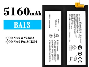 互換 バッテリー BA13 対応 VIVO iQOO Neo 9/iQOO Neo 9 Pro