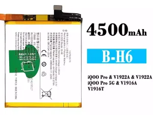 互換 バッテリー B-H6 対応 VIVO iQOO Pro 5G