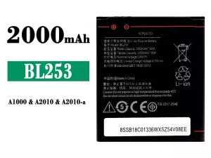 互換 バッテリー BL253 対応 Lenovo A1000/A2010/A2010-a