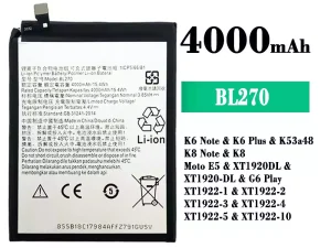 互換 バッテリー BL270 対応 Lenovo K6 Note / K6 Plus / K8 Note / Moto E5 / G6 Play