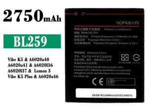 互換 バッテリー BL259 対応 Lenovo Vibe K5 / Lemon 3 / Vibe K5 Plus