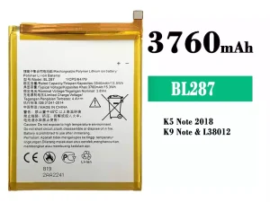 互換 バッテリー BL287 対応 Lenovo K5 Note 2018/K9 Note