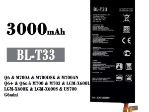 互換 バッテリー BL-T33 対応 LG Q6 /Q6+ /Q6a /G6mini
