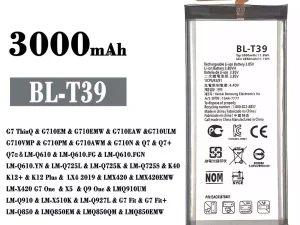 互換 バッテリー BL-T39 対応 LG G7 ThinQ  / Q7 / Q7+ / Q7a / K40 / K12+ / K12 Plus / Q9 One / G7 Fit / G7 Fit+