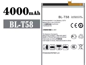 互換 バッテリー BL-T58 対応 LG