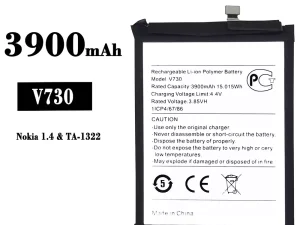 互換 バッテリー V730 対応 Nokia 1.4/TA1322