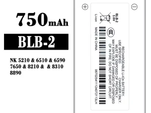 互換 バッテリー BLB-2 対応 Nokia NK 5210/6510/6590/7650/8210/8310/8890