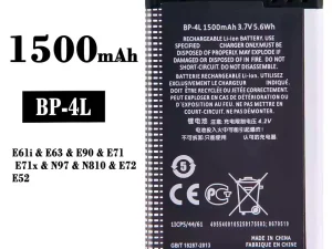 互換 バッテリー BP-4L 対応 Nokia E61i/E63/E90/E71/E71x/N97/N810/E72/E52