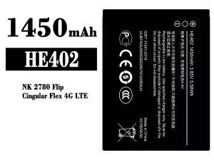 互換 バッテリー HE402 対応 Nokia NK 2780 Flip/CinguLar Flex 4G LTE
