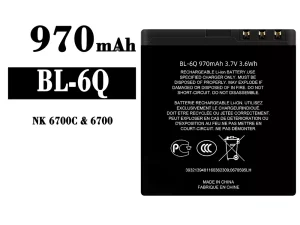 互換 バッテリー BL-6Q 対応 Nokia NK 6700C/6700