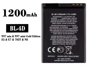 互換 バッテリー BL-4D 対応 Nokia N97 mini/E5/E7/702T/N8