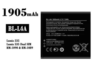 互換 バッテリー BL-L4A 対応 Nokia Lumia 535