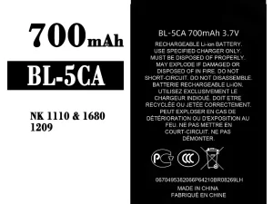 互換 バッテリー BL-5CA 対応 Nokia NK 1110/1680/1209