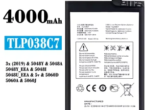 互換 バッテリー TLP038C7 対応 Alcatel 3X 2019