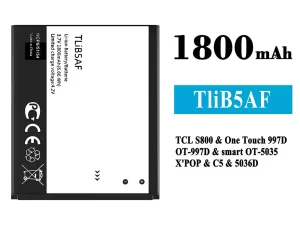 互換 バッテリー TliB5AF 対応 Alcatel TCL S800/One Touch 997D