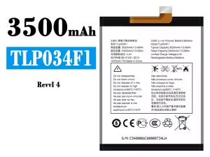 互換 バッテリー TLP034F1 対応 Alcatel Revvl 4
